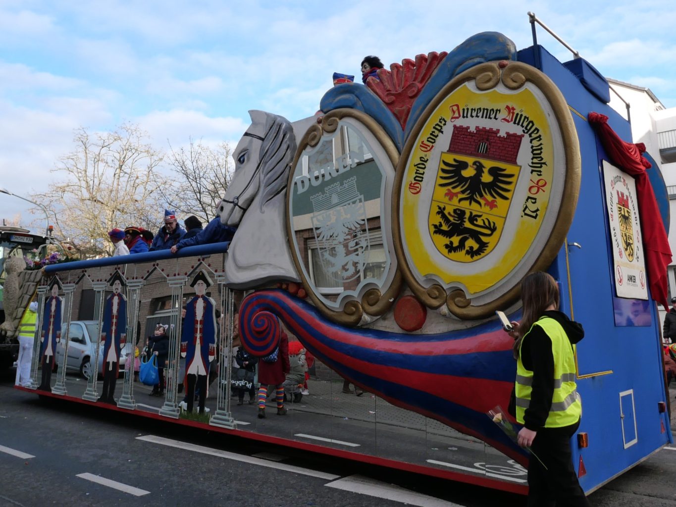 Wagen der Bürgerwehr beim Dürener Karnevalszug 2024
